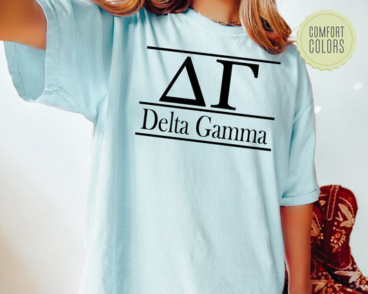 Delta Gamma Bold Statement Comfort Colors Sorority T-shirt _ 295g