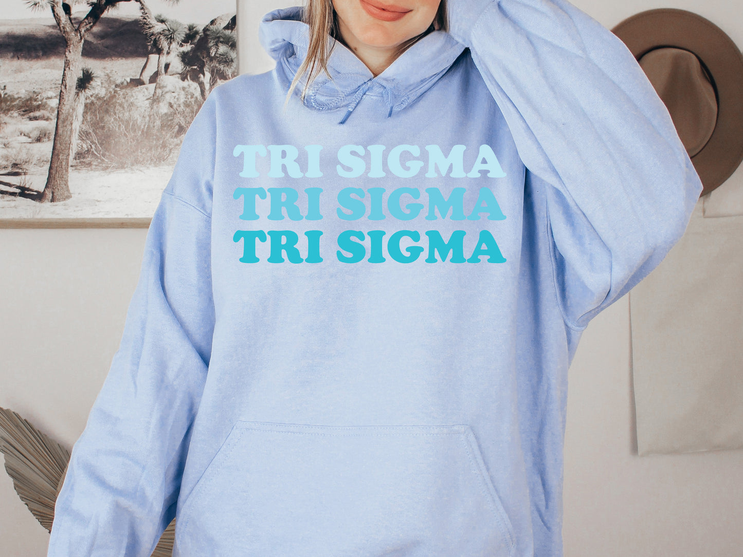 Sigma Sigma Sigma Touch of Blue Sorority Hoodie _ 2600g