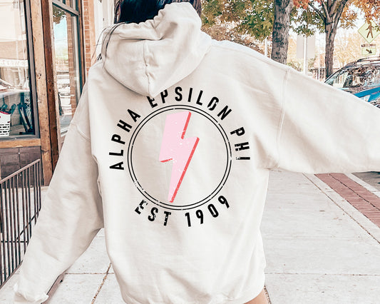 Alpha Epsilon Phi Pinkish Strike Sorority Hoodie _ 33104g