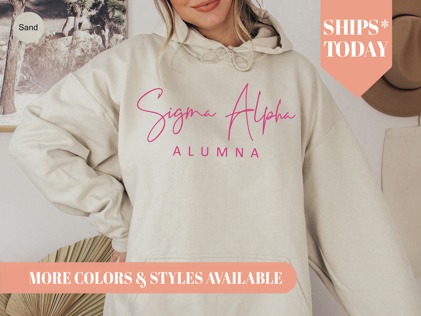 Sigma Alpha Vintage Alumna Sorority Hoodie _ 3506g