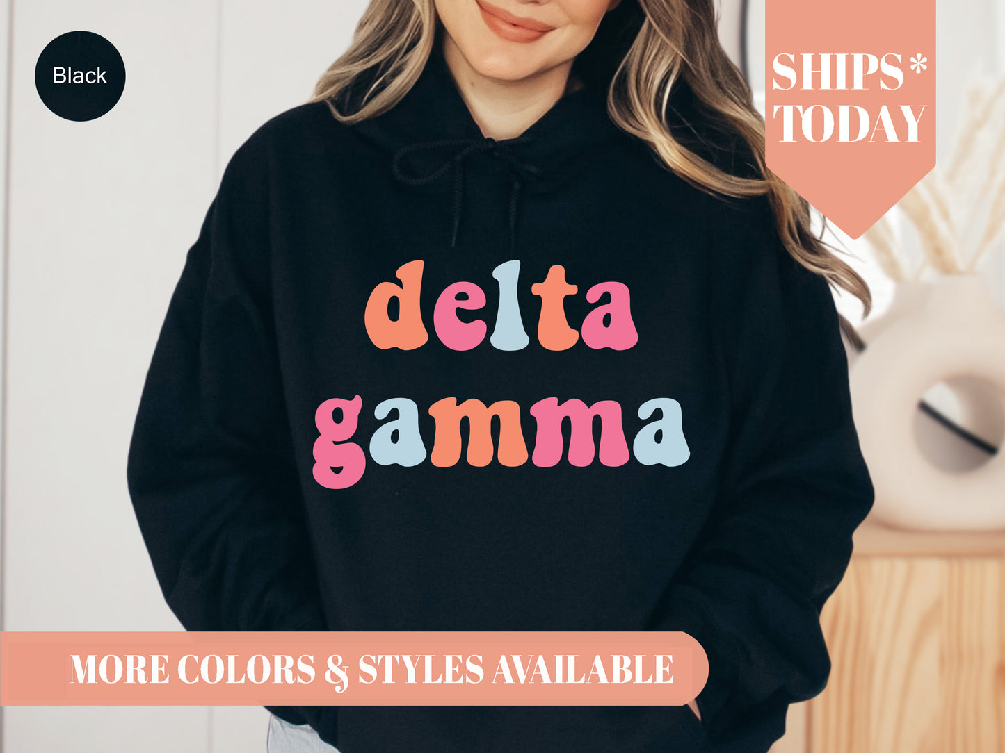 Delta Gamma Vividly Vibrant Sorority Hoodie _ 3160g