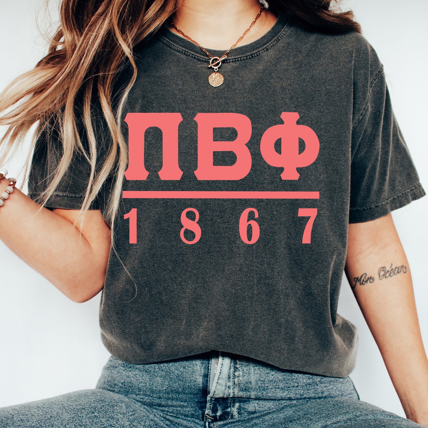 Pi Beta Phi Monochromatic Sorority T-shirt _ 30863g