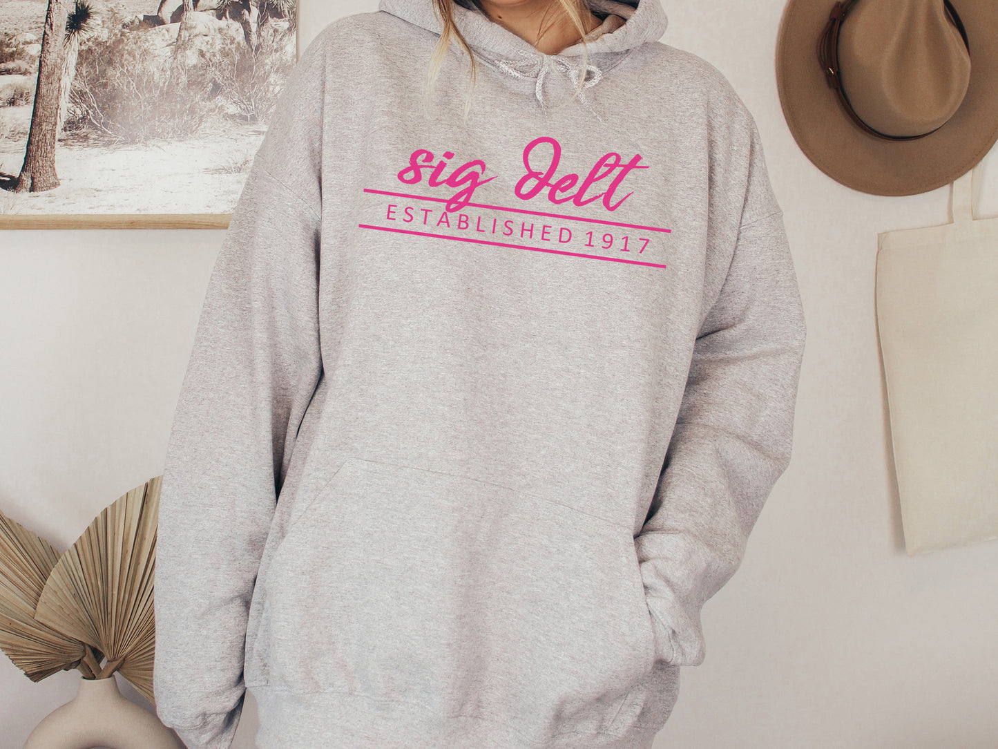 Sigma Delta Tau All Pink Sorority Hoodie _  773g