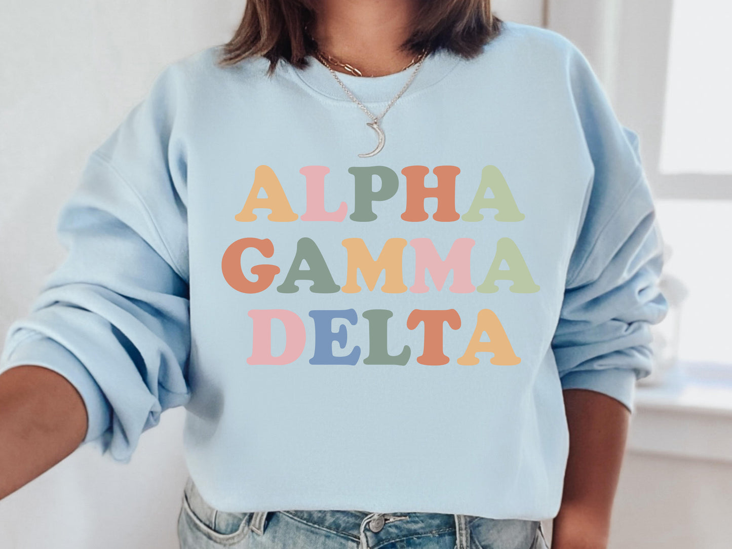 Alpha Gamma Delta Bright and Proud Sorority Sweatshirt _ 417g