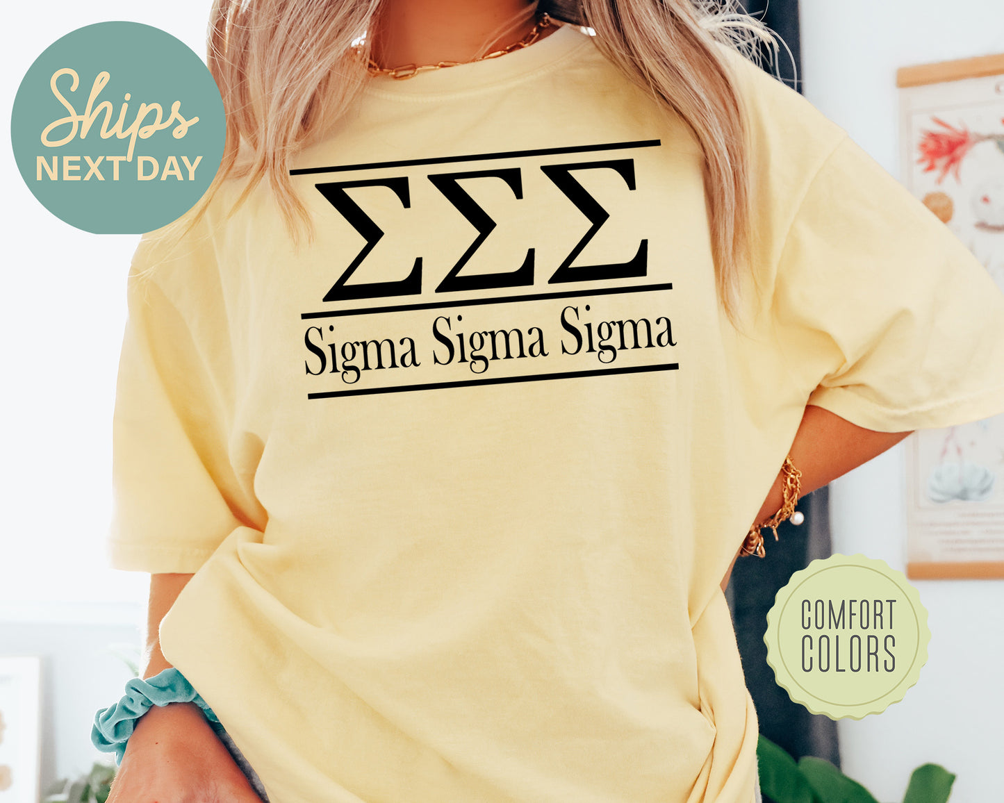 Sigma Sigma Sigma Bold Statement Comfort Colors Sorority T-shirt _ 307g