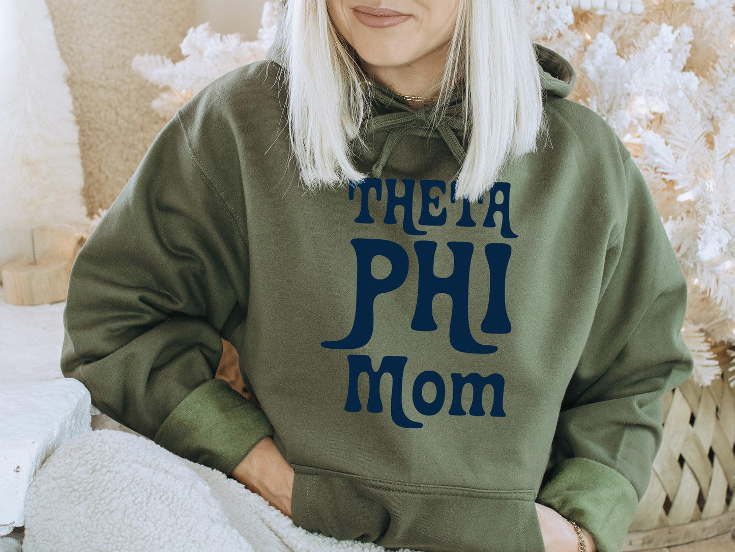 Theta Phi Alpha Got it from my Mom Sorority Hoodie _ 3095g