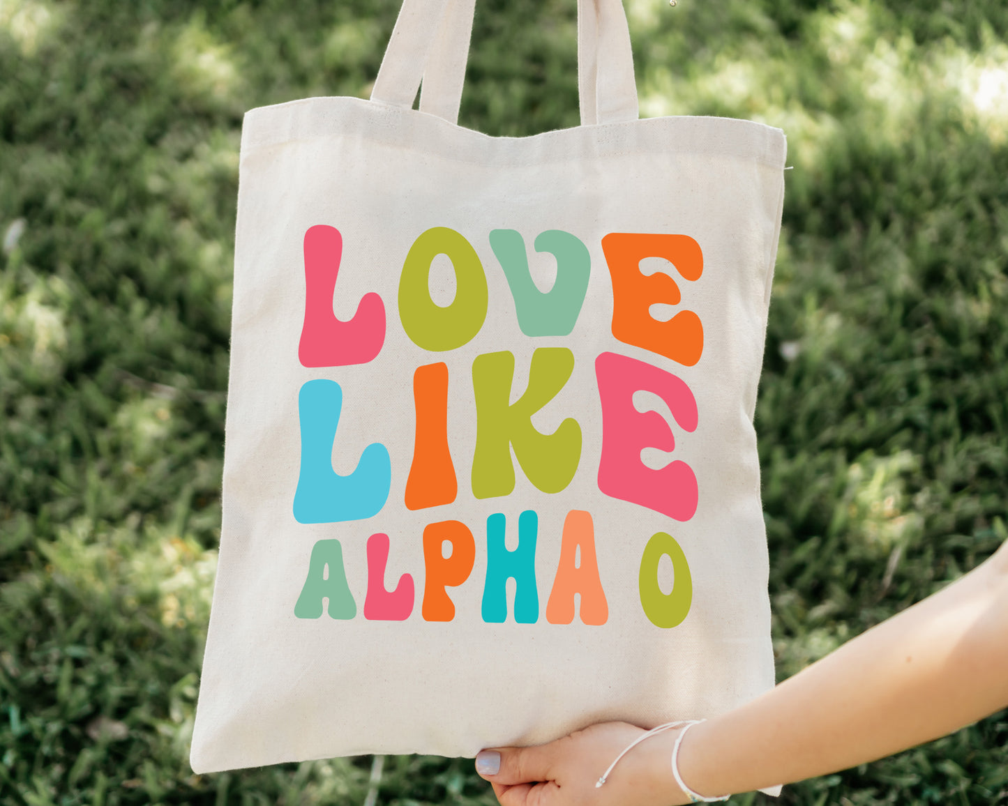 Alpha Omicron Pi Love Like Sorority Tote Bag _ 34338g