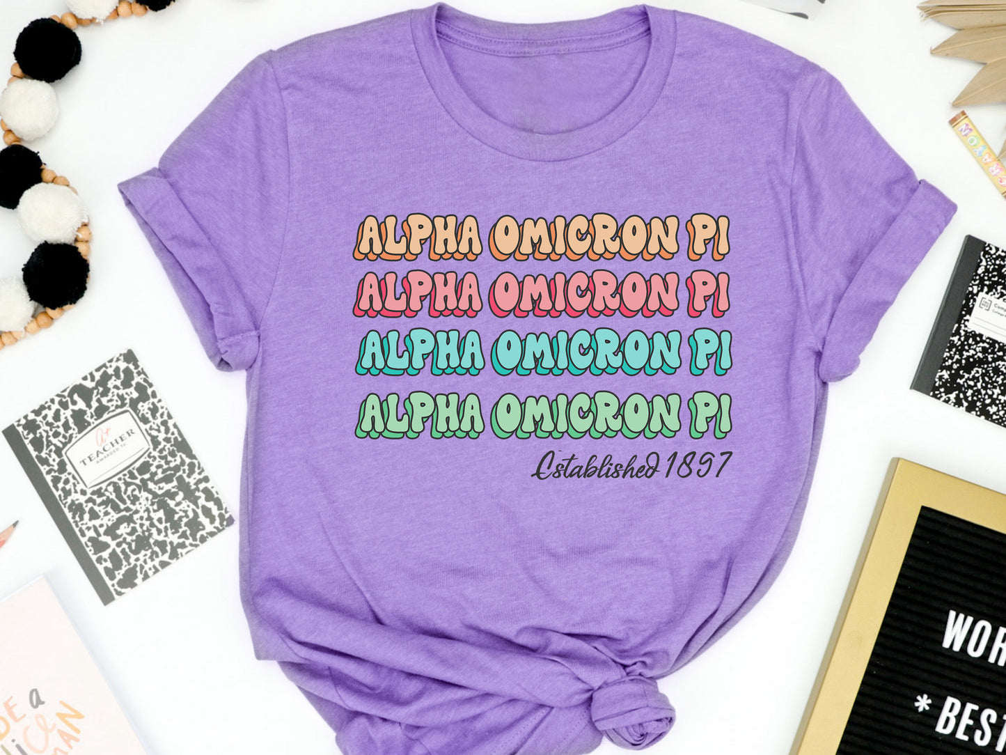 Alpha Omicron Pi Lucy Sorority T-shirt _ 262g