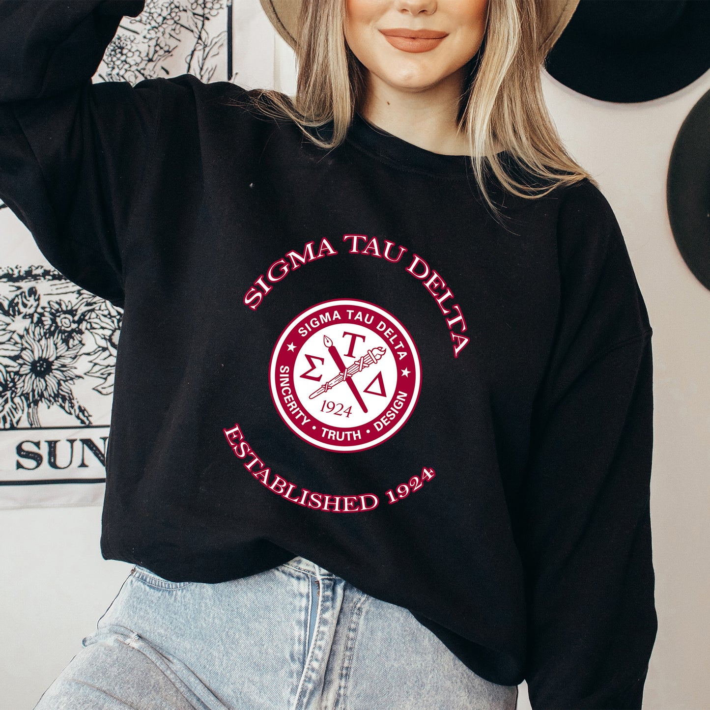Sigma Tau Delta Iconic Insignia COED Sweatshirt _ 35677g