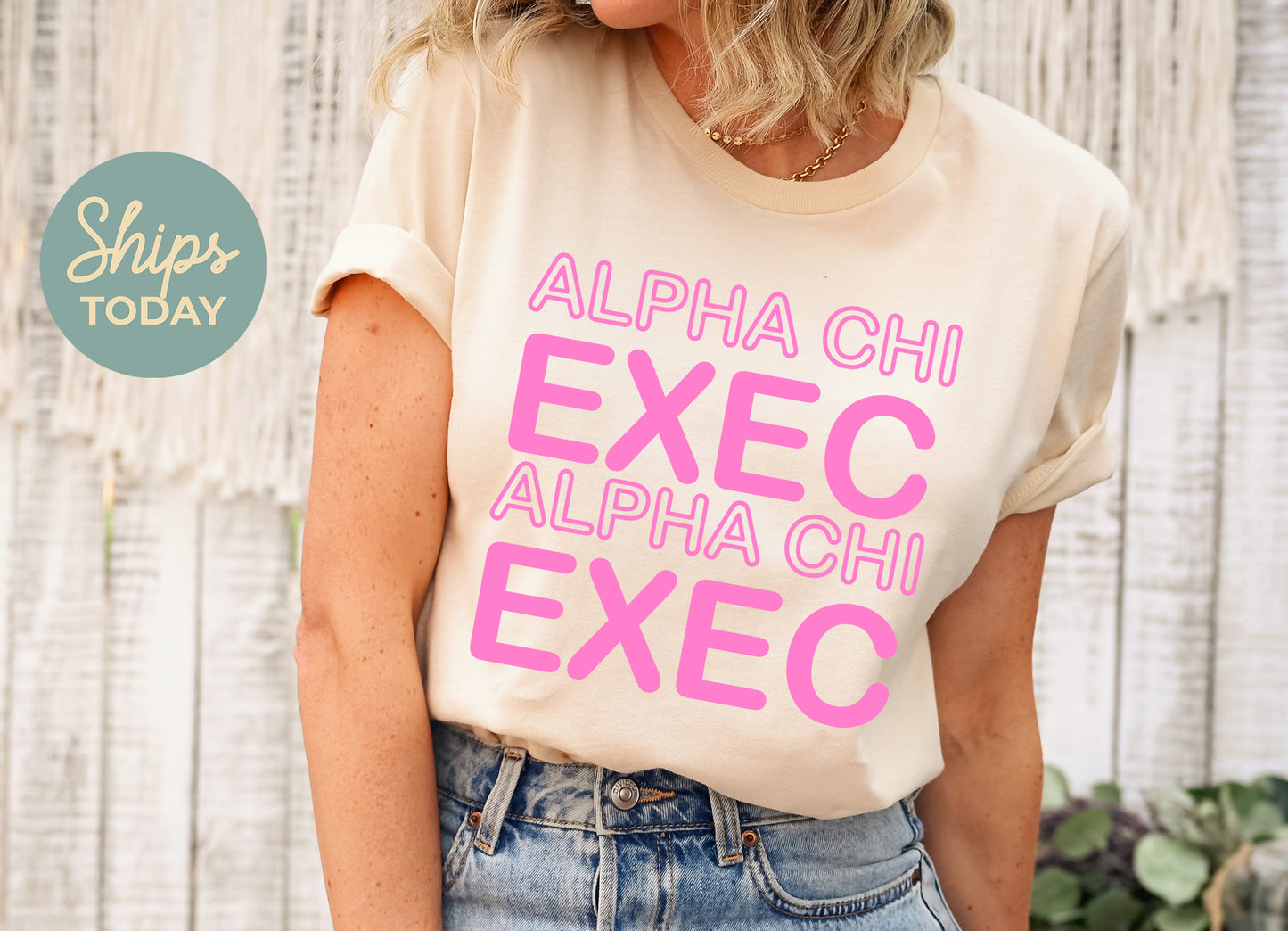 Alpha Chi Omega Executive Sisterhood Sorority T-shirt _ 30900g