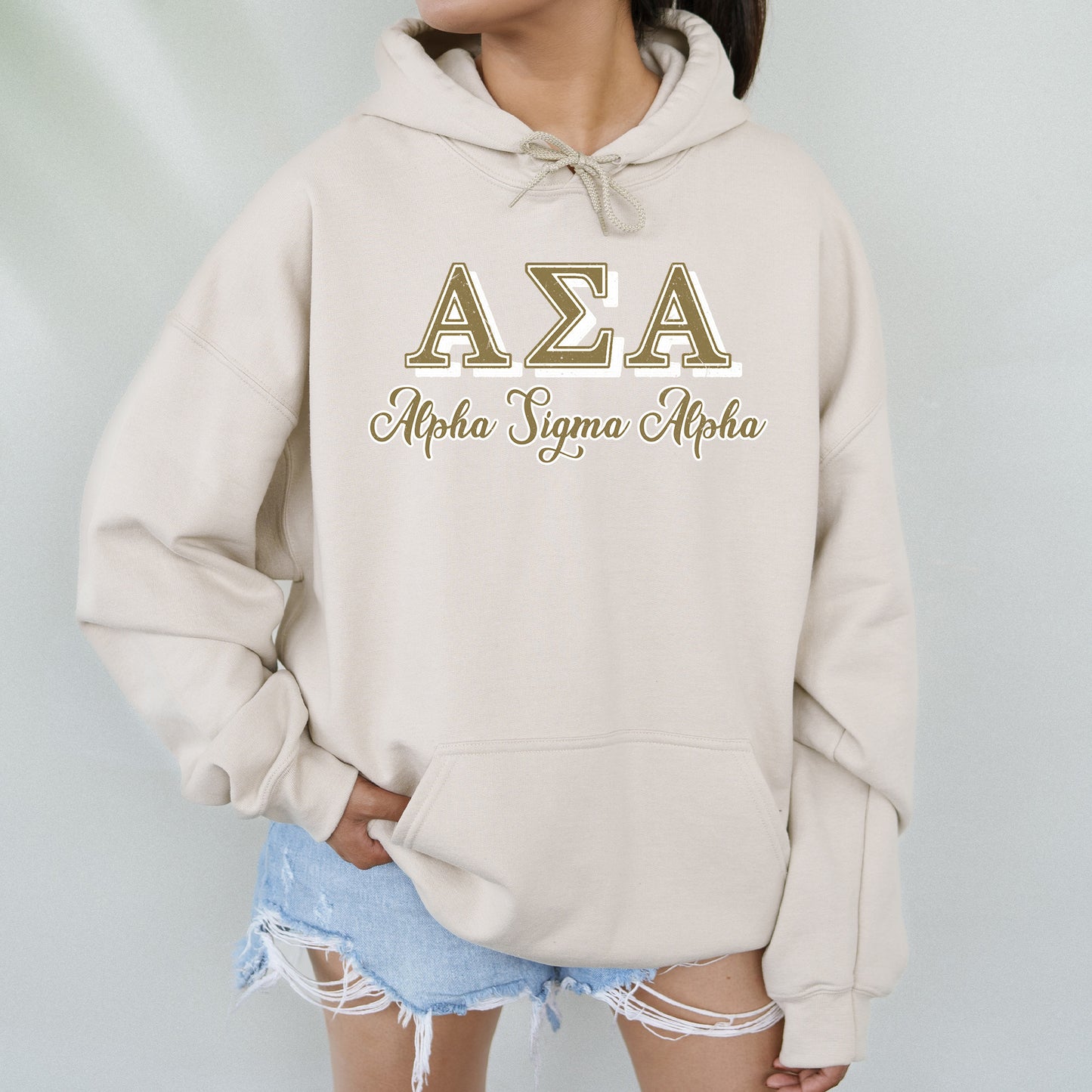 Alpha Sigma Alpha Greek Colors Sorority Hoodie _ 36075g