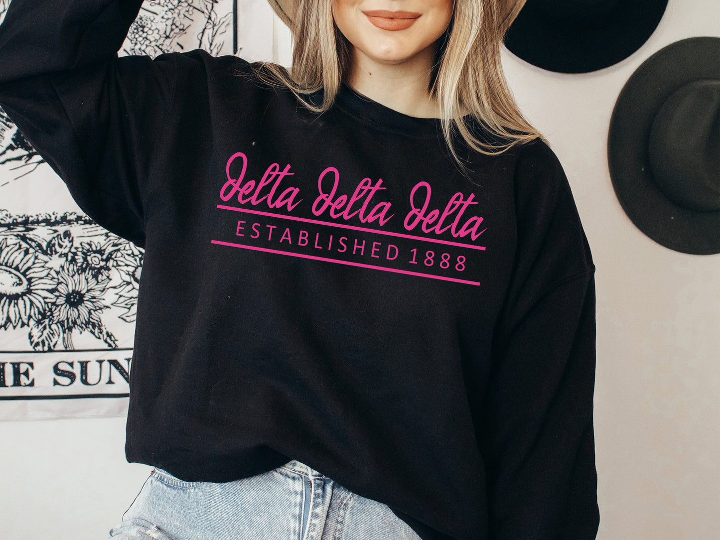 Delta Delta Delta All Pink Sorority Sweatshirt _ 762g