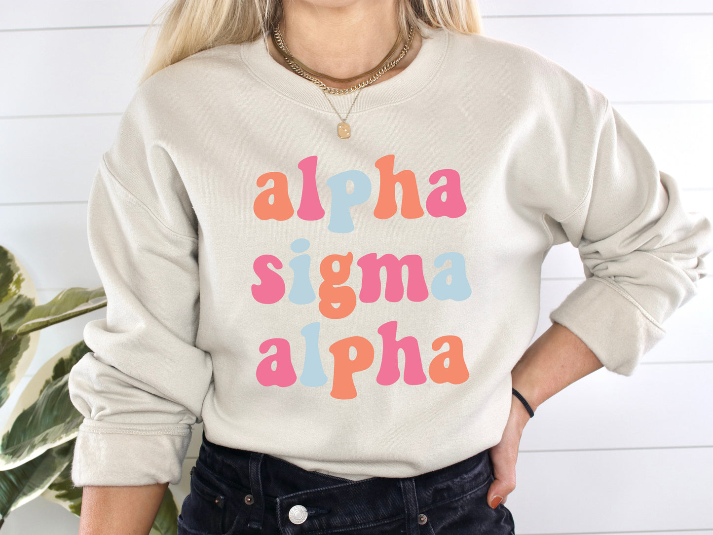 Alpha Sigma Alpha Vividly Vibrant Sorority Sweatshirt _ 3155g