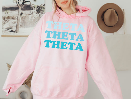 Kappa Alpha Theta Touch of Blue Sorority Hoodie _ 2592g