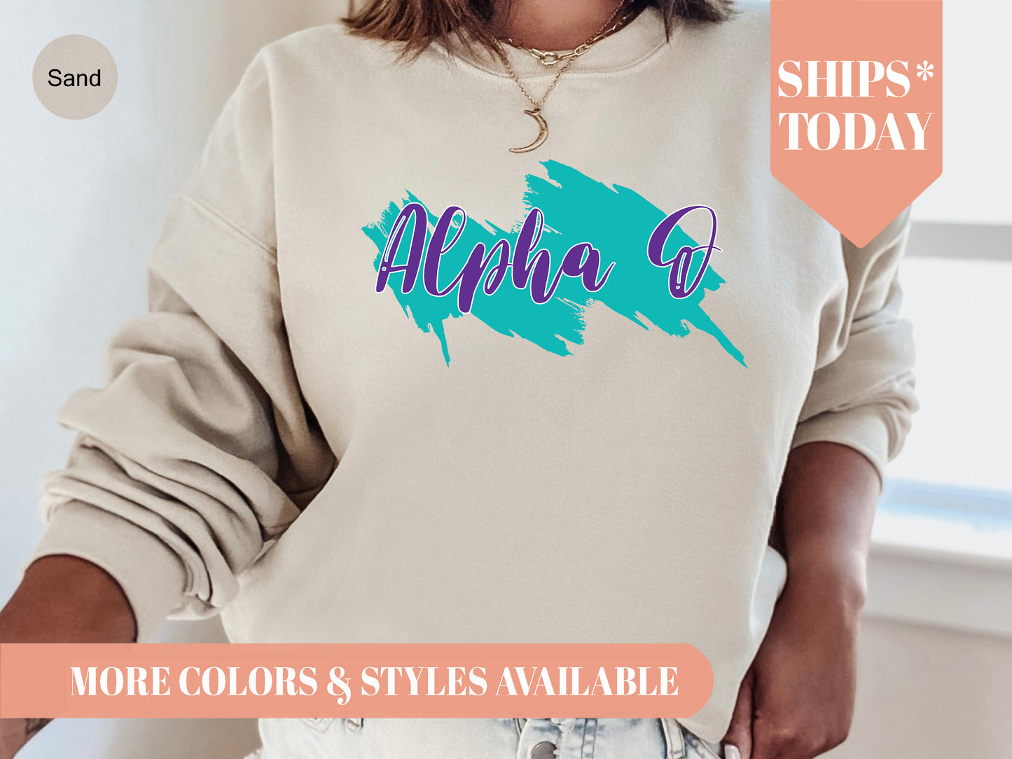 Alpha Omicron Pi Paint Party Sorority Sweatshirt _ 4476g