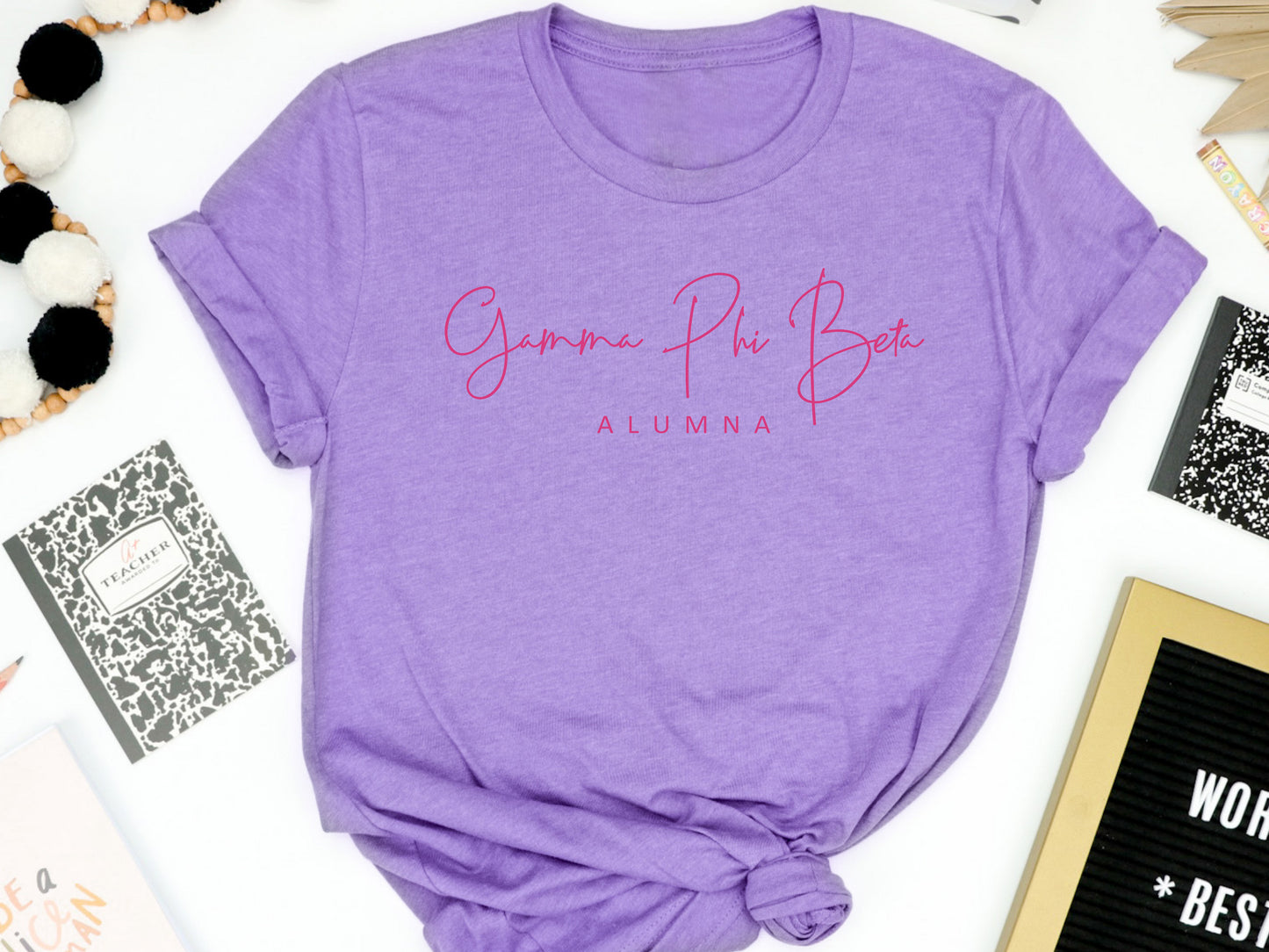 Gamma Phi Beta Simple and Sweet Alumna Sorority T-shirt _ 506g