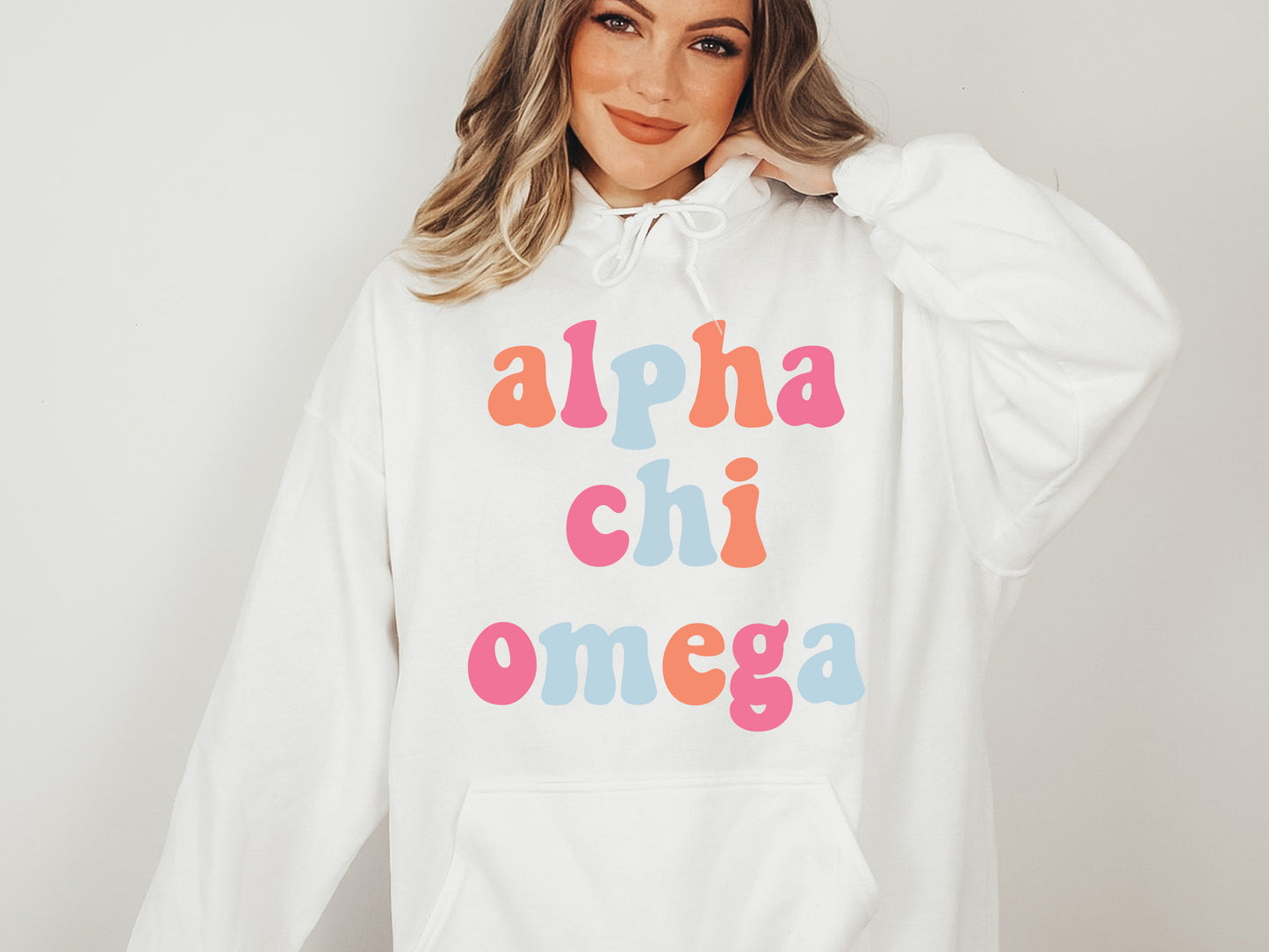 Alpha Chi Omega Vividly Vibrant Sorority Hoodie _ 3149g