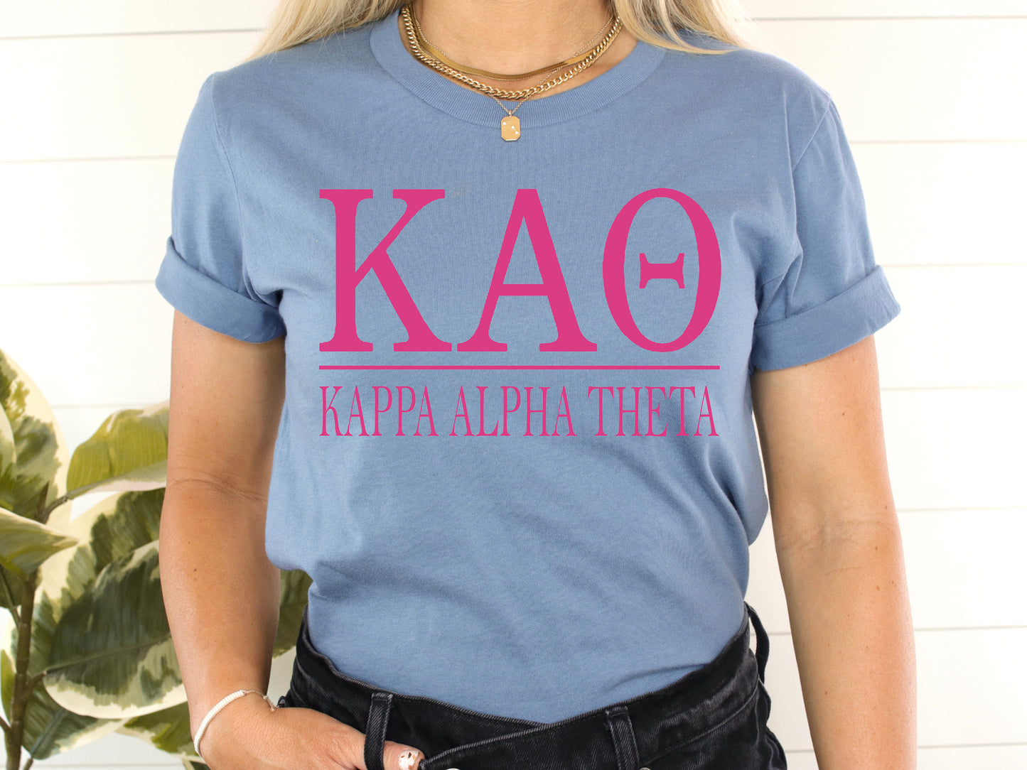 Kappa Alpha Theta Loud Letters Sorority T-shirt _ 481g