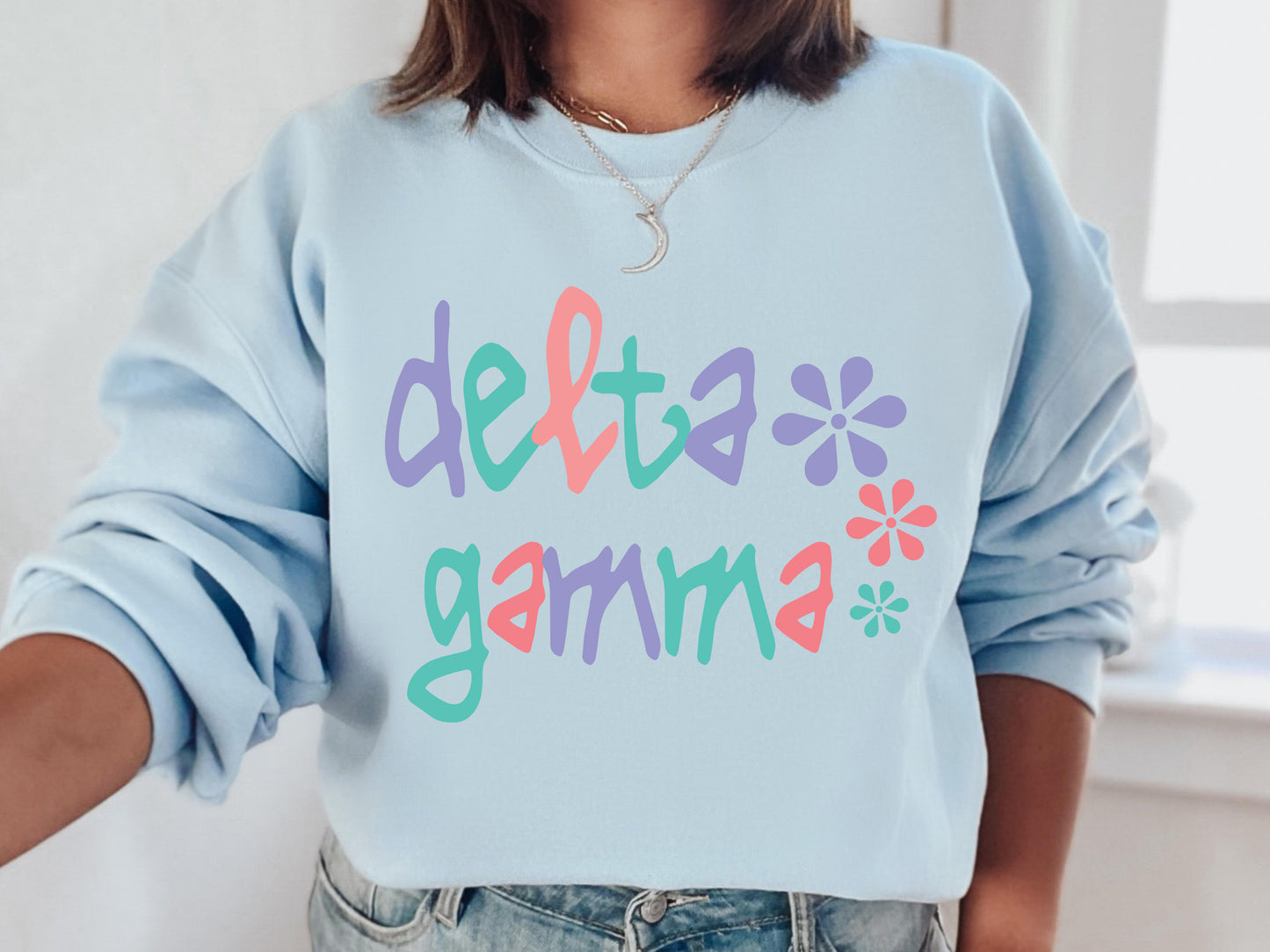 Delta Gamma Colorful Floral Sorority Sweatshirt _ 2614g