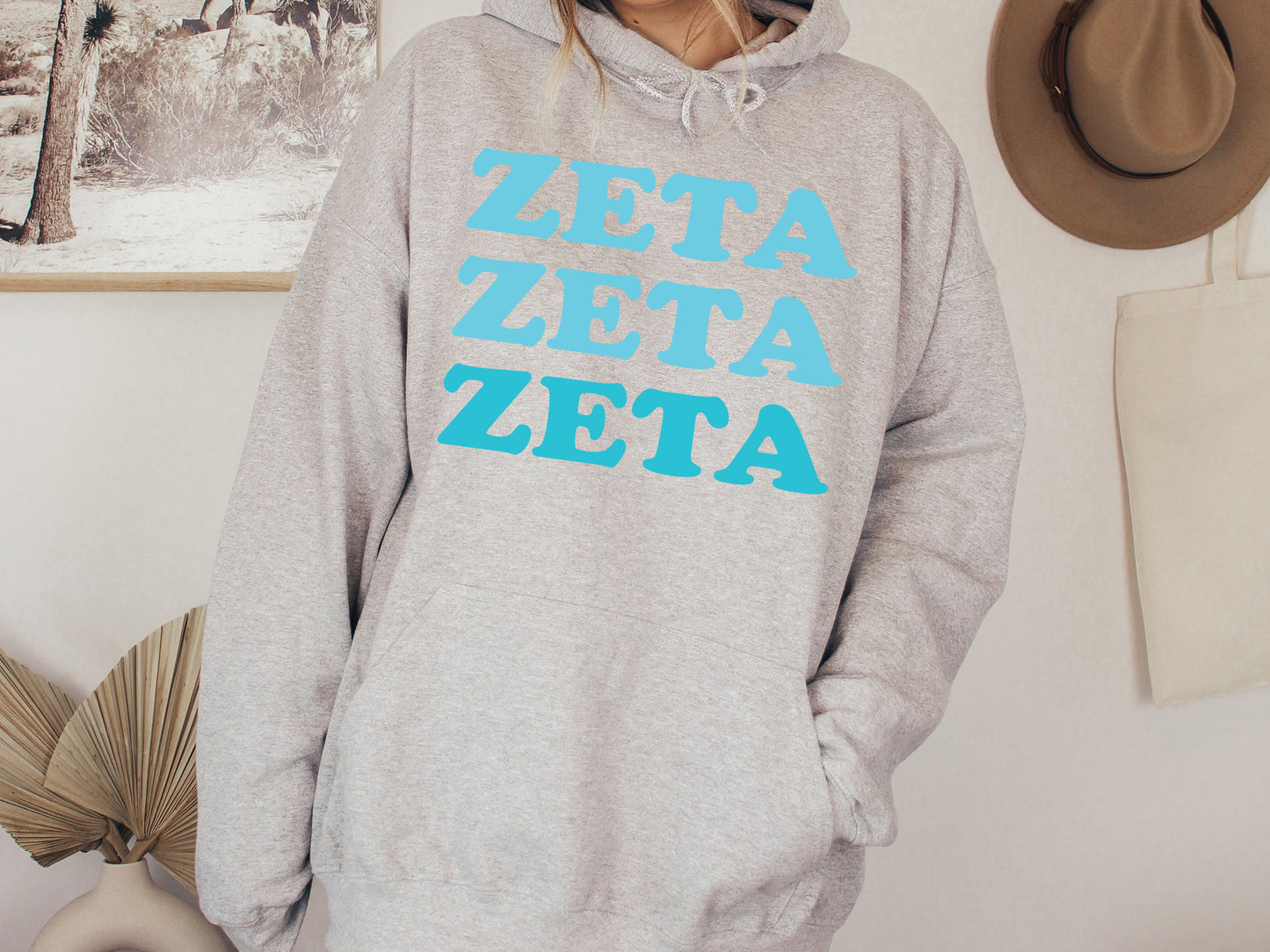 Zeta Tau Alpha Touch of Blue Sorority Hoodie _ 2602g