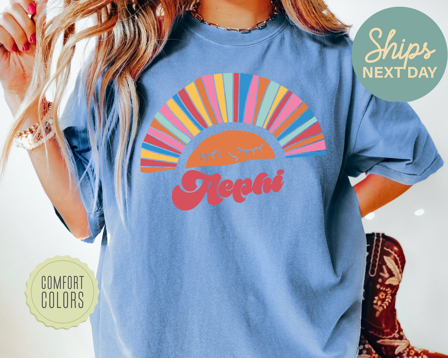 Alpha Epsilon Phi Sunshine Comfort Colors Sorority T-shirt _ 3309g