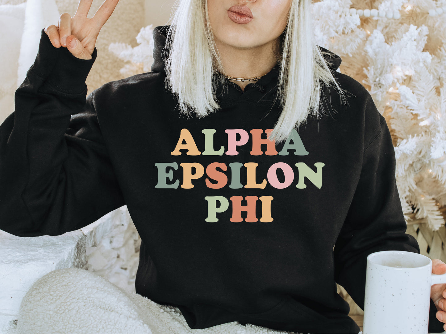 Alpha Epsilon Phi Bright and Proud Sorority Hoodie _ 416g