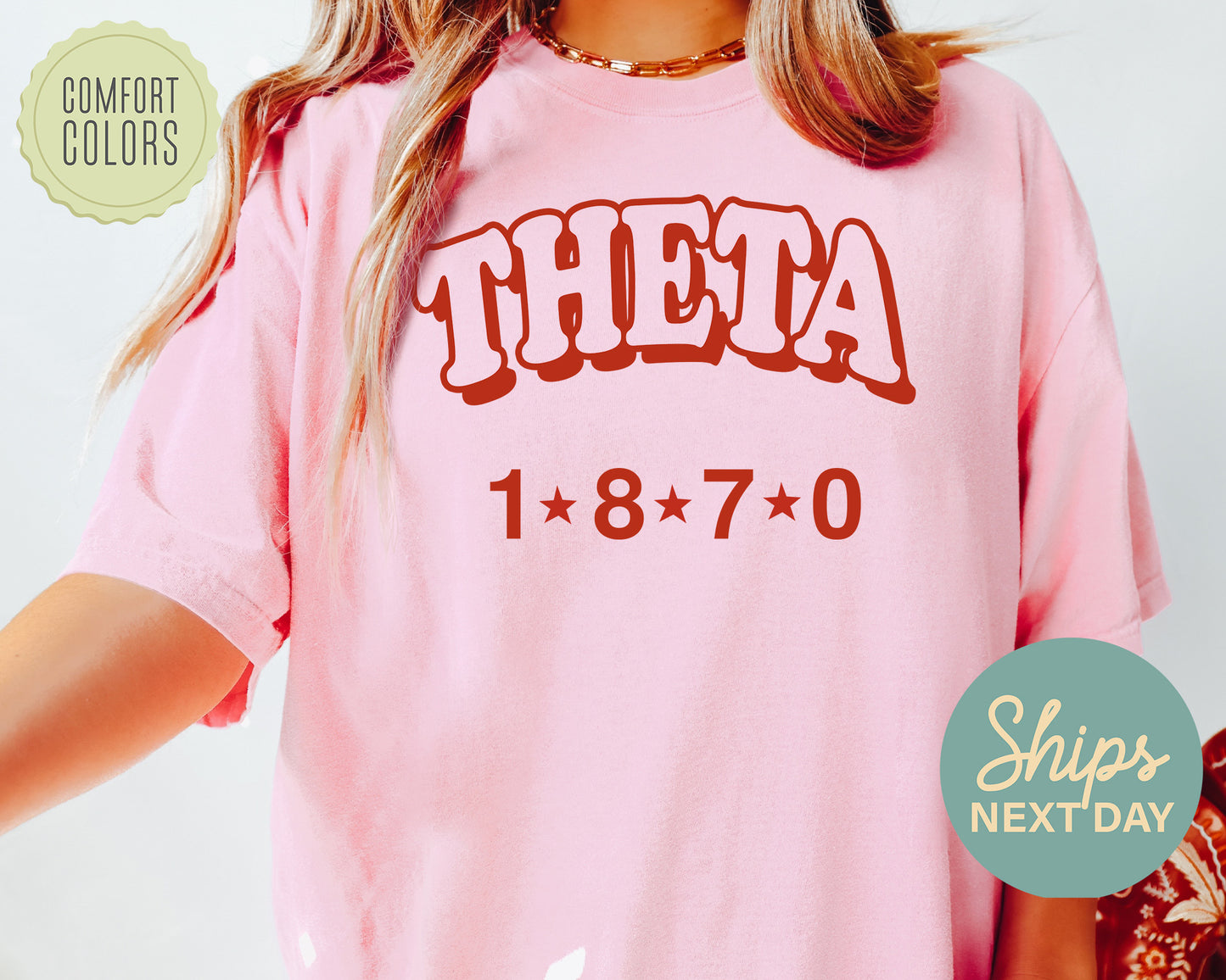 Kappa Alpha Theta Red Arch Comfort Colors Sorority T-shirt _ 377g