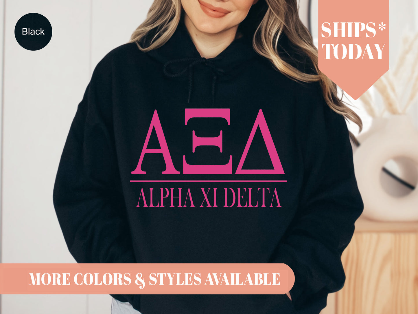 Alpha Xi Delta Loud Letters Sorority Hoodie _ 474g