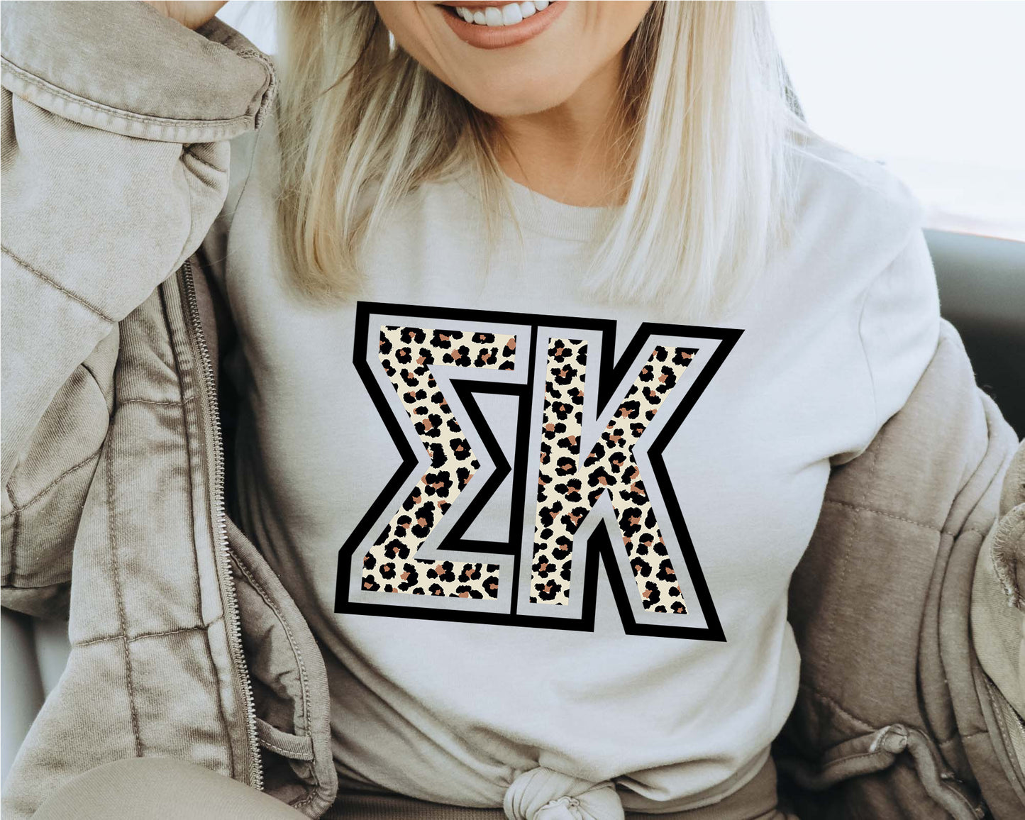 Sigma Kappa Safari Style Letters Sorority T-shirt _ 30457g