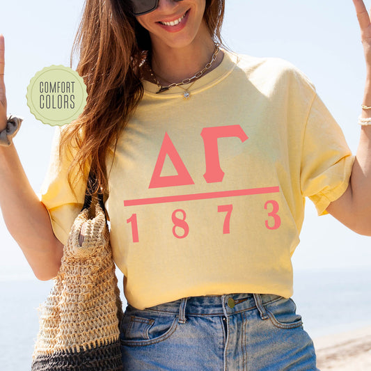 Delta Gamma Monochromatic Comfort Colors Sorority T-shirt _ 30854g