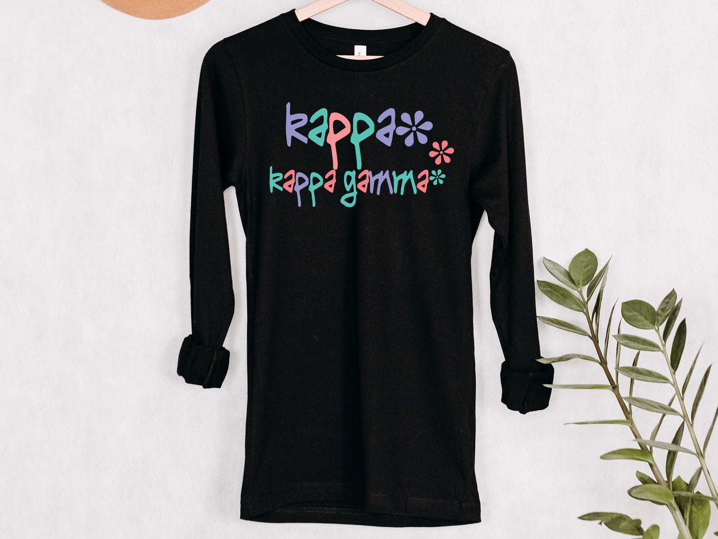Kappa Kappa Gamma Colorful Floral Sorority Long Sleeve T-shirt _ 2620g