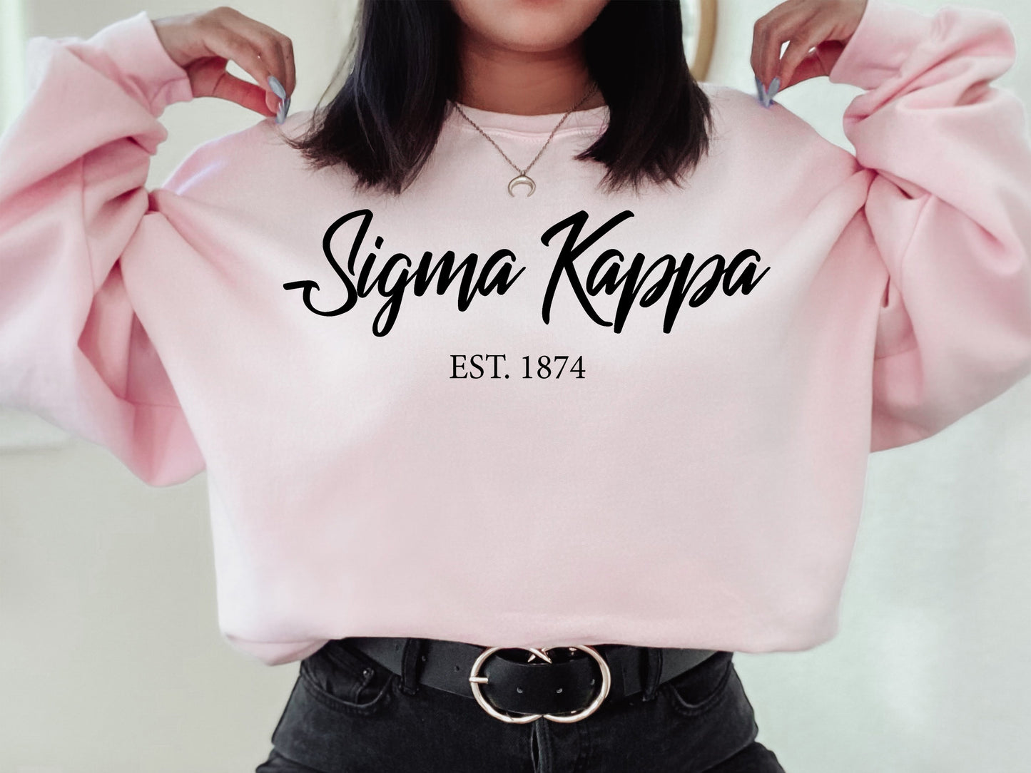 Sigma Kappa Black Flowy Sorority Sweatshirt _ 99g