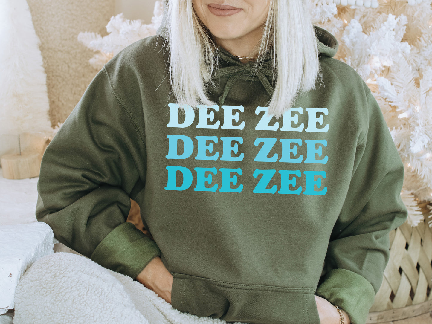 Delta Zeta Touch of Blue Sorority Hoodie _ 2590g