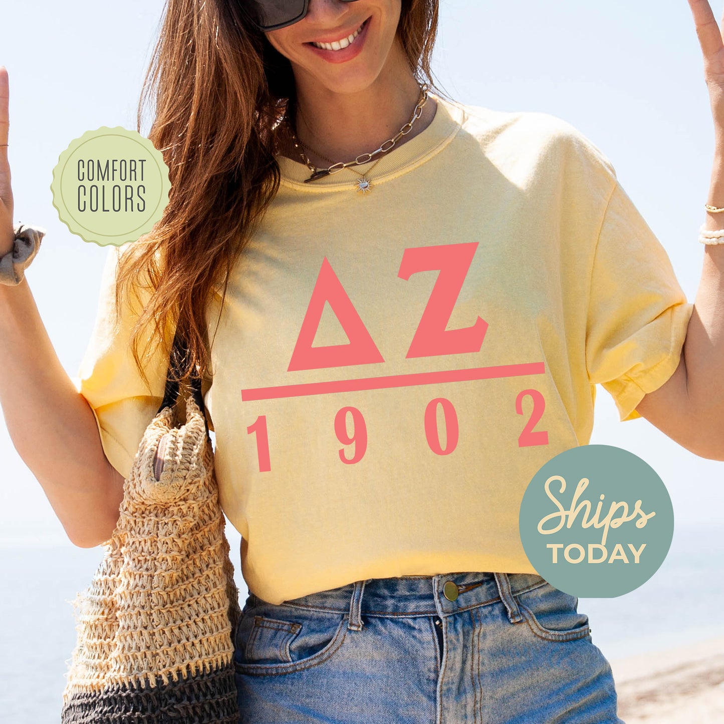 Delta Zeta Monochromatic Comfort Colors Sorority T-shirt _ 30856g