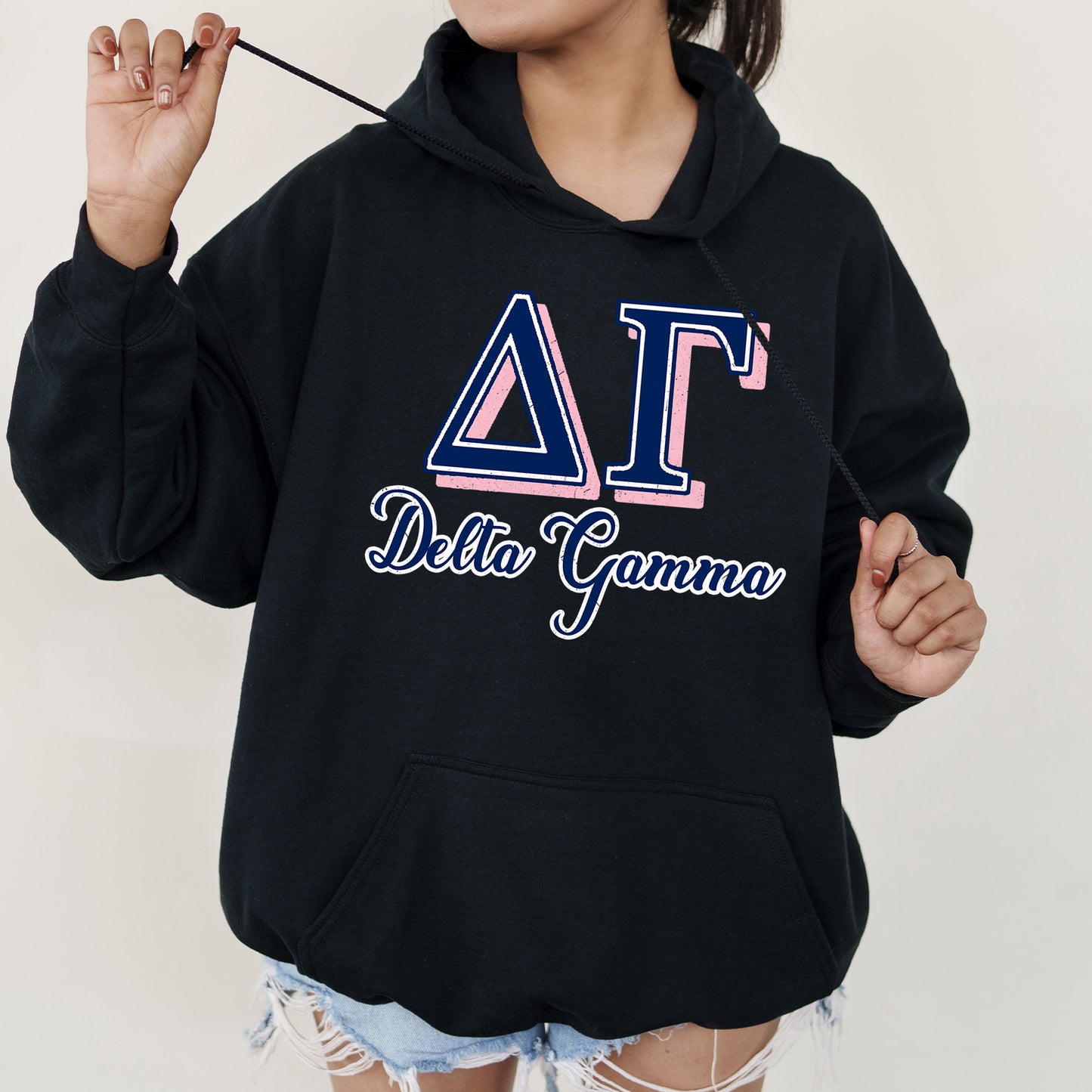Delta Gamma Greek Colors Sorority Hoodie _ 36080g