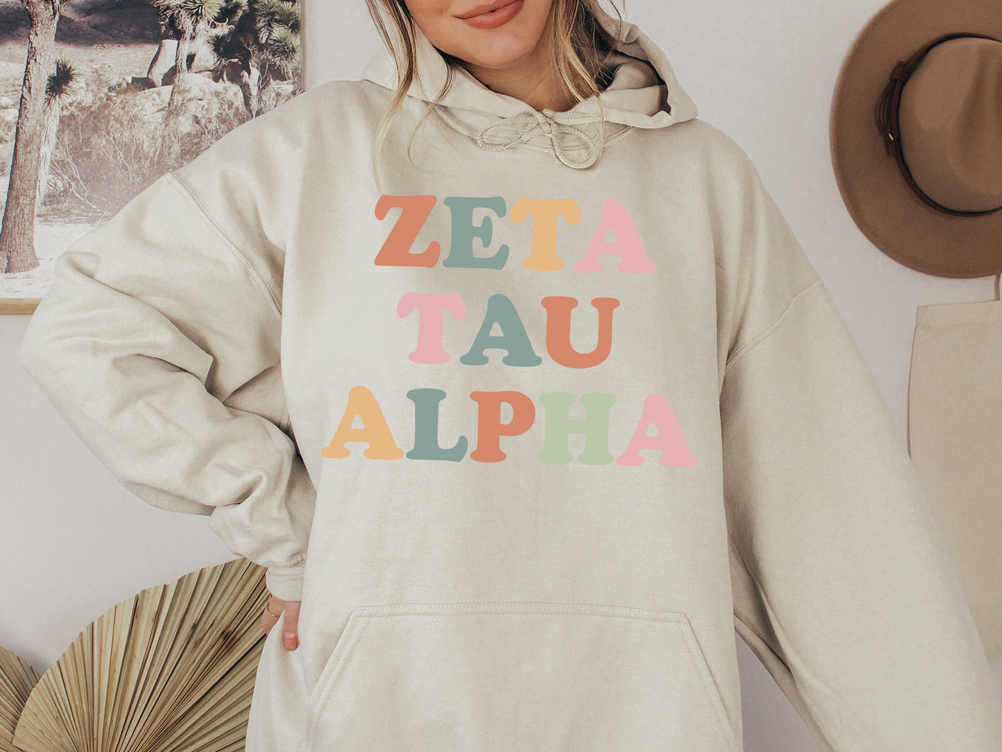 Zeta Tau Alpha Bright and Proud Sorority Hoodie _ 439g