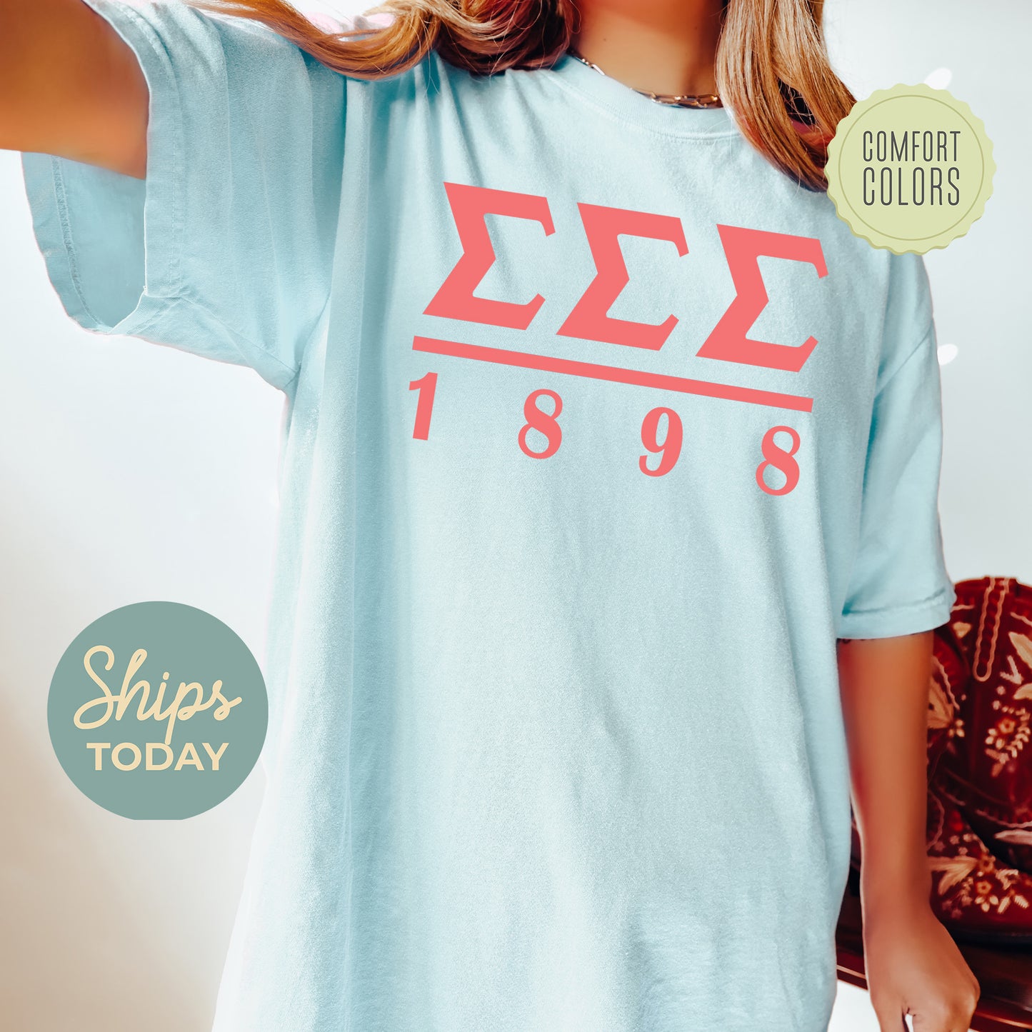 Sigma Sigma Sigma Monochromatic Comfort Colors Sorority T-shirt _ 30866g