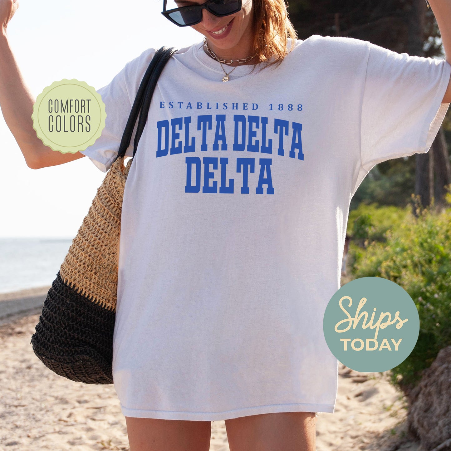 Delta Delta Delta Bold Letters Comfort Colors Sorority T-shirt _ 35130g