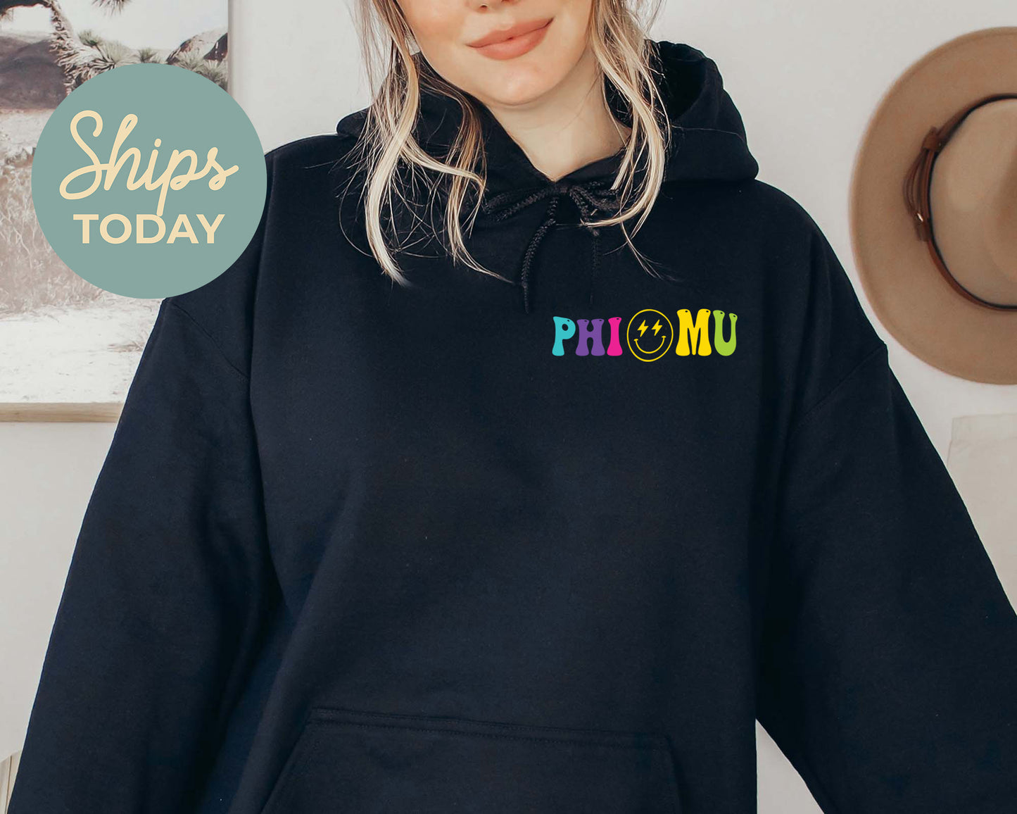 Phi Mu Blissful and Vibrant Sorority Hoodie _ 30559g