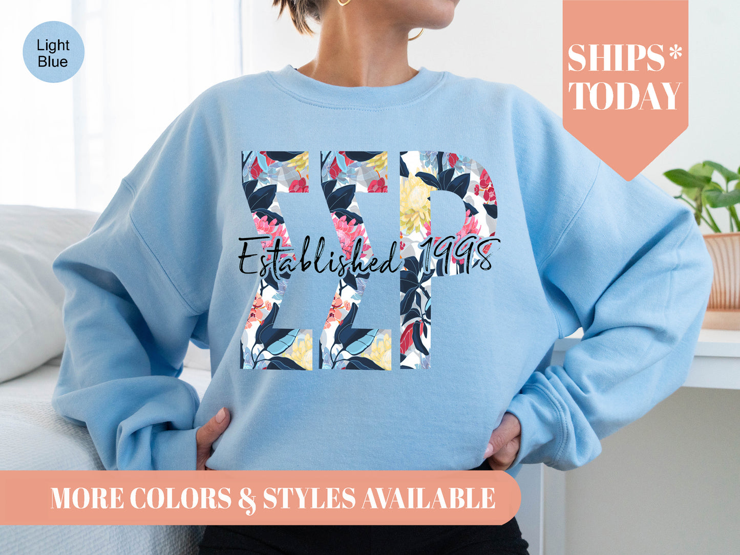 Sigma Sigma Rho Floral Block Sorority Sweatshirt _ 3521g
