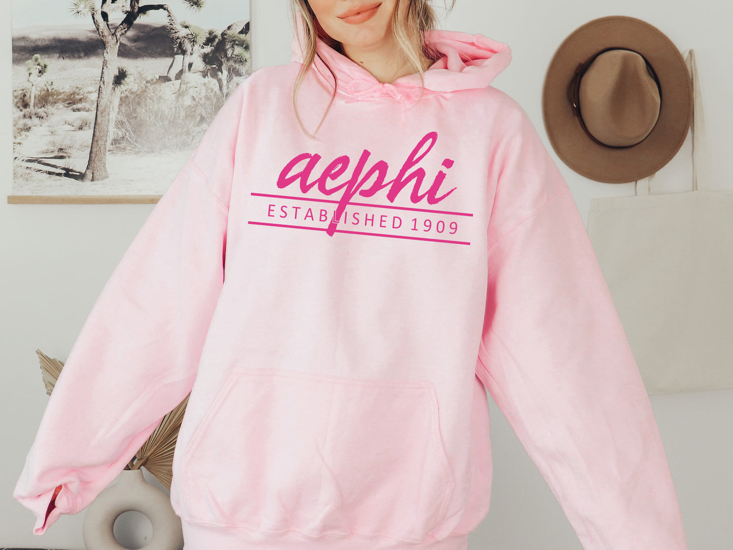 Alpha Epsilon Phi All Pink Sorority Hoodie _ 754g