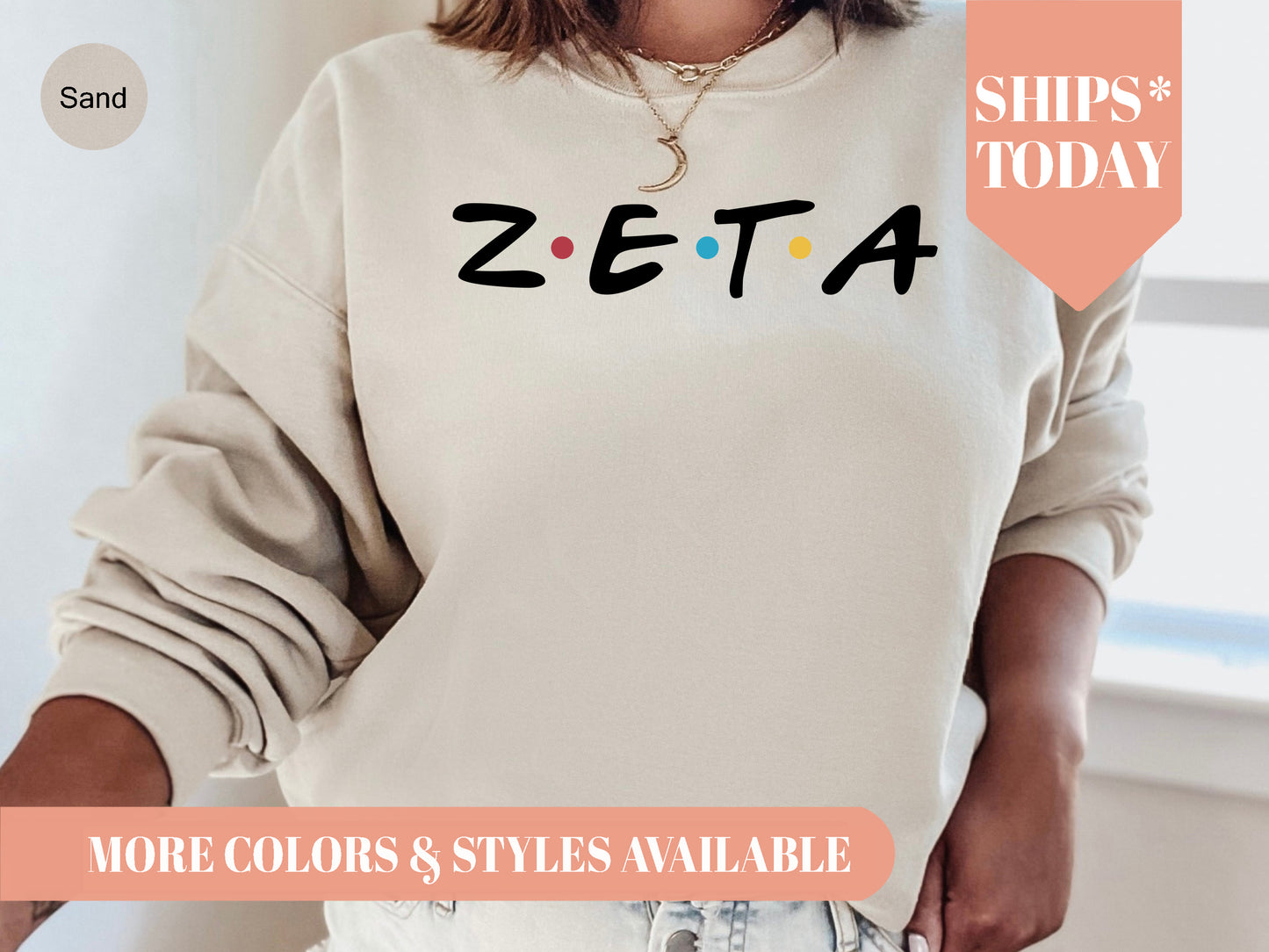 Zeta Tau Alpha Friends Frenzy Sorority Sweatshirt _ 30671g