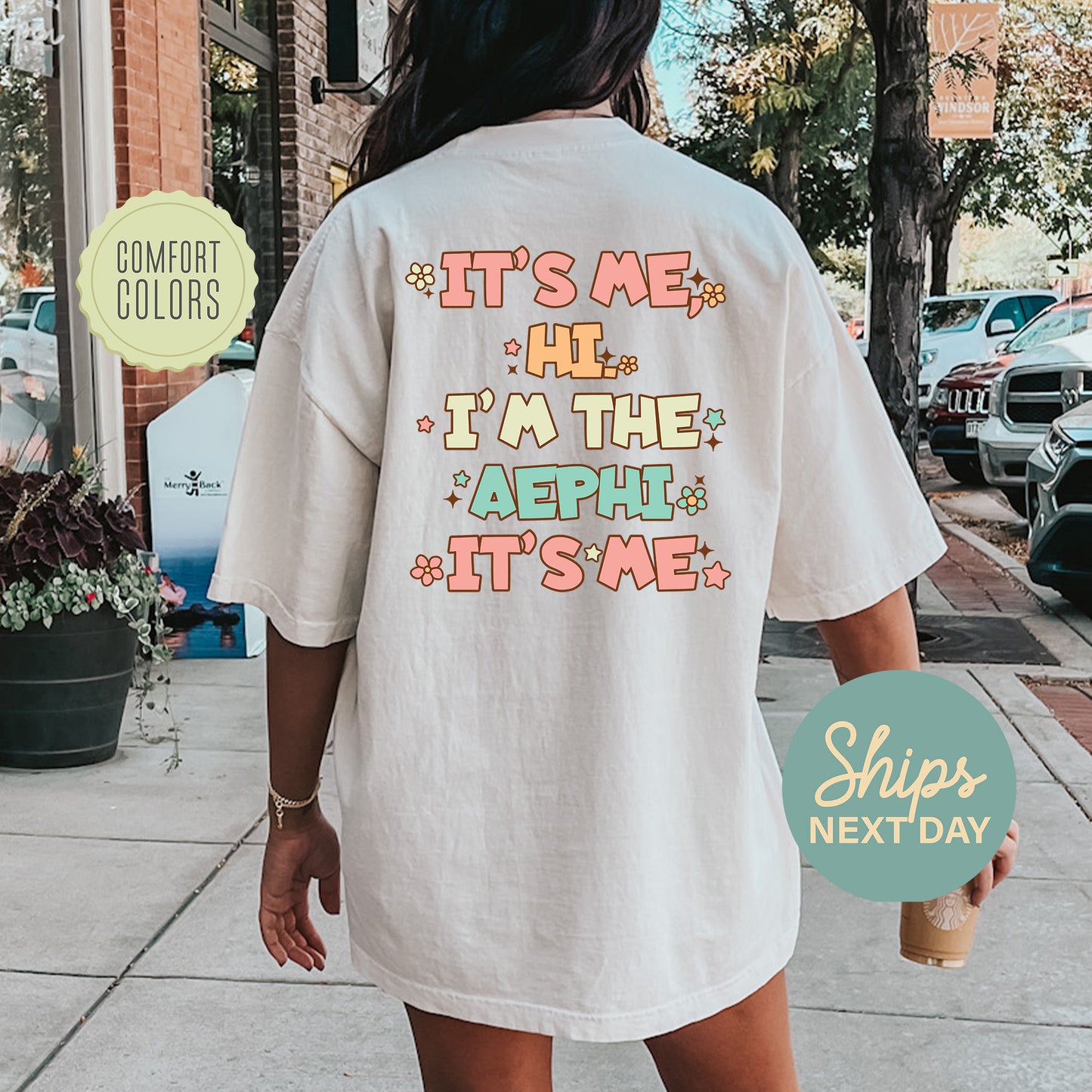 Alpha Epsilon Phi Signature Chic Comfort Colors Sorority T-shirt _ 35967g