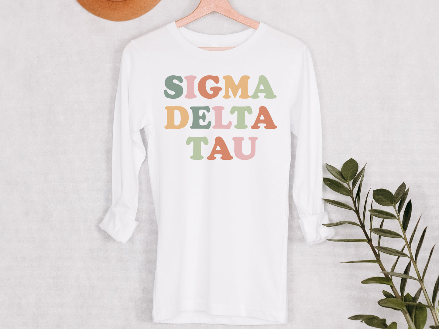 Sigma Delta Tau Bright and Proud Sorority Long Sleeve T-shirt _ 435g