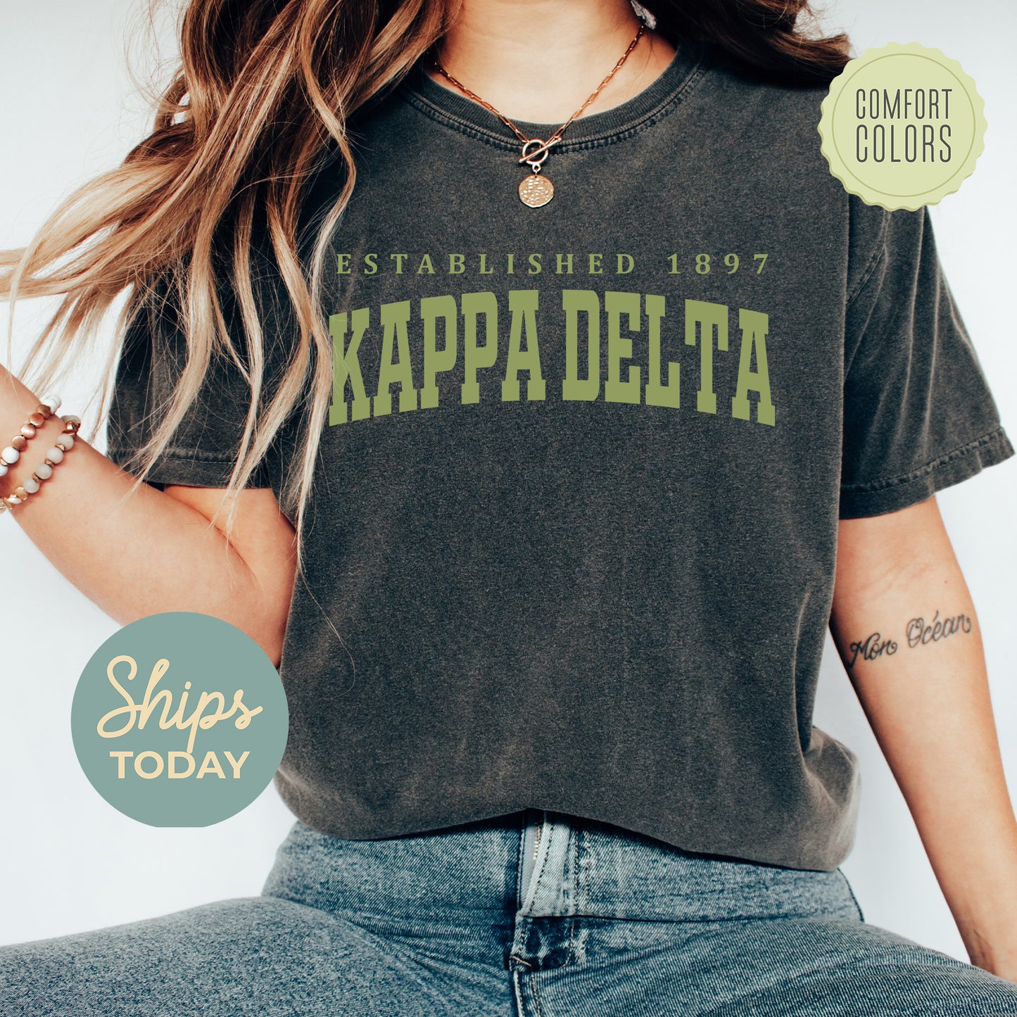 Kappa Delta Bold Letters Comfort Colors Sorority T-shirt _ 35136g
