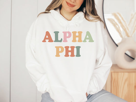 Alpha Phi Bright and Proud Sorority Hoodie _ 419g