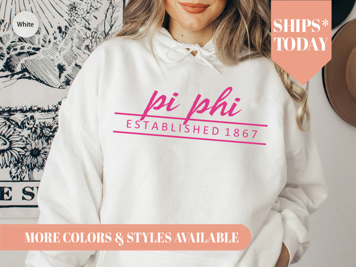Pi Beta Phi All Pink Sorority Hoodie _ 772g