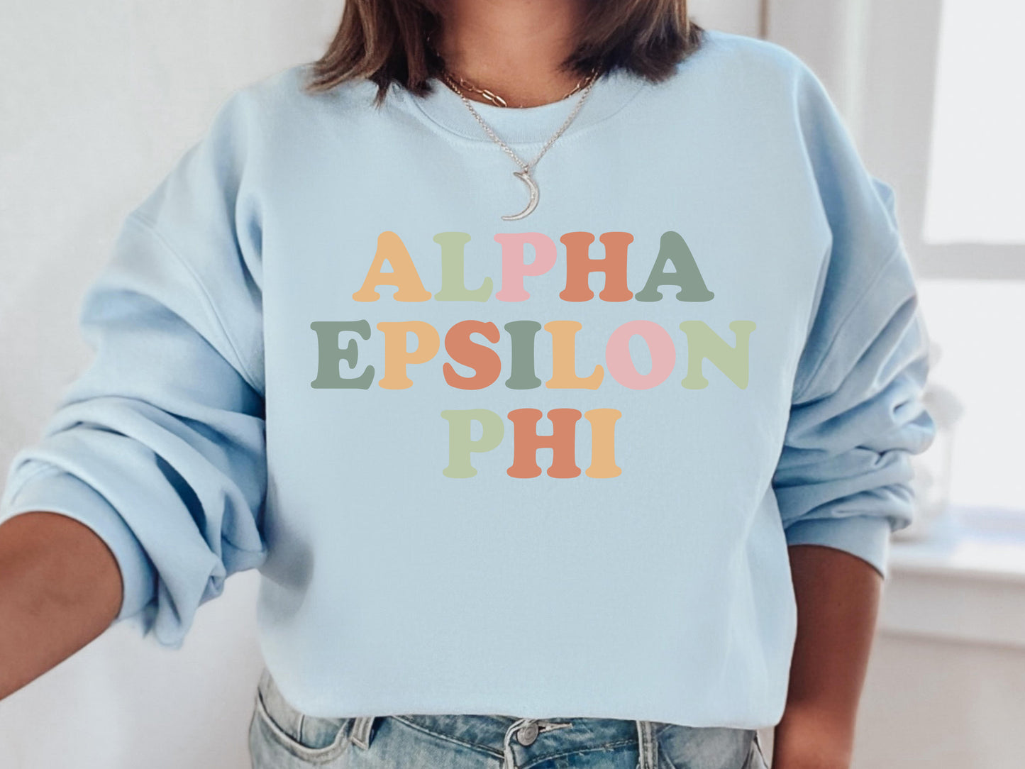 Alpha Epsilon Phi Bright and Proud Sorority Sweatshirt _ 416g