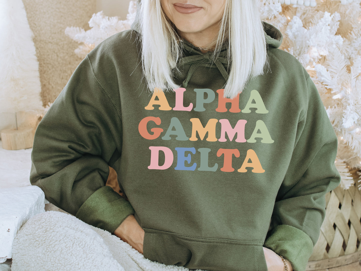 Alpha Gamma Delta Bright and Proud Sorority Hoodie _ 417g