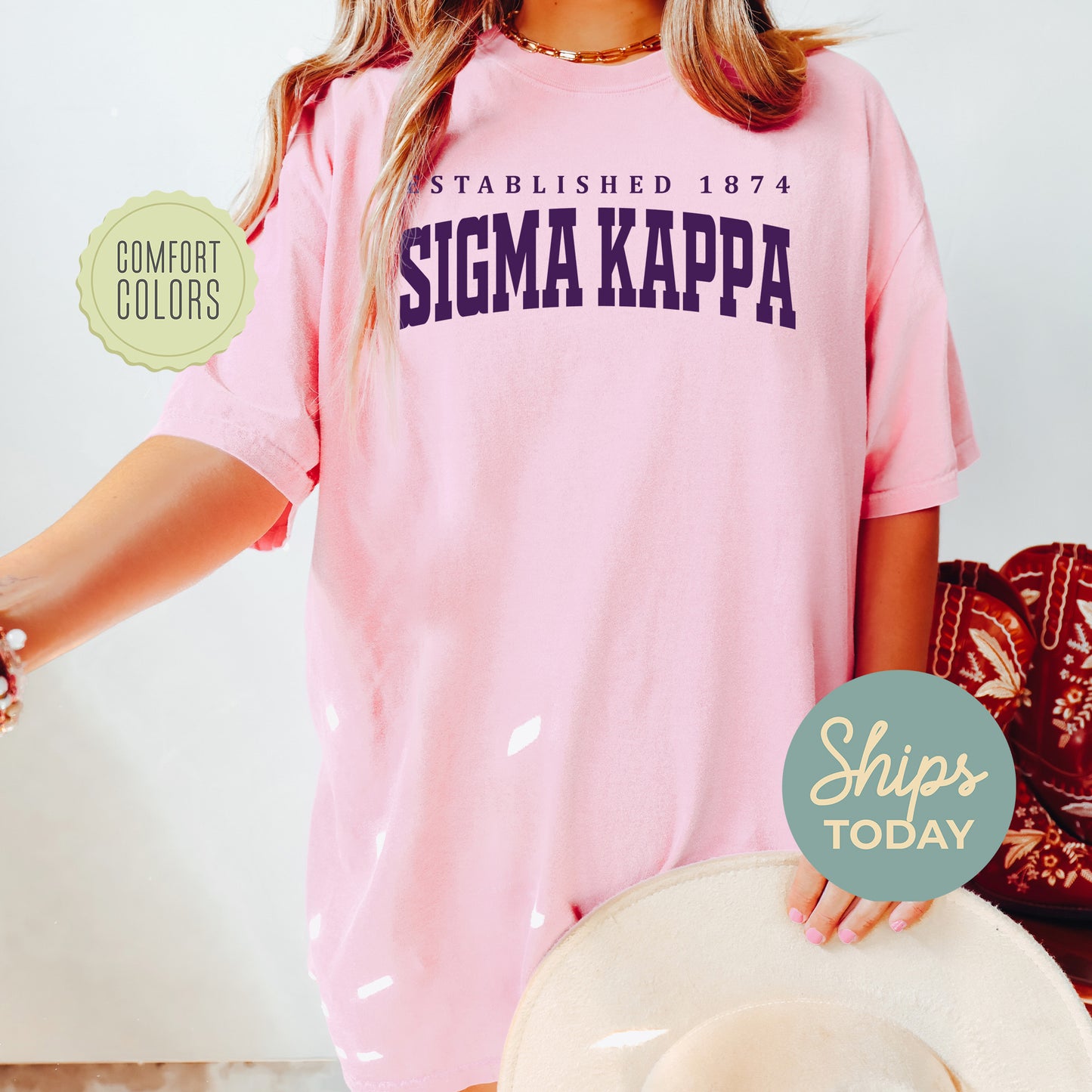 Sigma Kappa Bold Letters Comfort Colors Sorority T-shirt _ 35142g